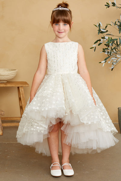 Elara Bloom Hi-Lo Girls Pageant Dress | Blush Kids