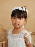 Girls Beautiful Beaded Lace Applique Tulle Communion Flower Girl Dress