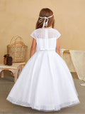Gorgeous Glitter Tulle Girls First Communion Wedding Party Floor Length Dress