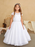 Gorgeous Glitter Tulle Girls First Communion Wedding Party Floor Length Dress