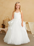 Girls Beautiful Lace illusion Tulle Flower Girl Wedding Party Communion Dress