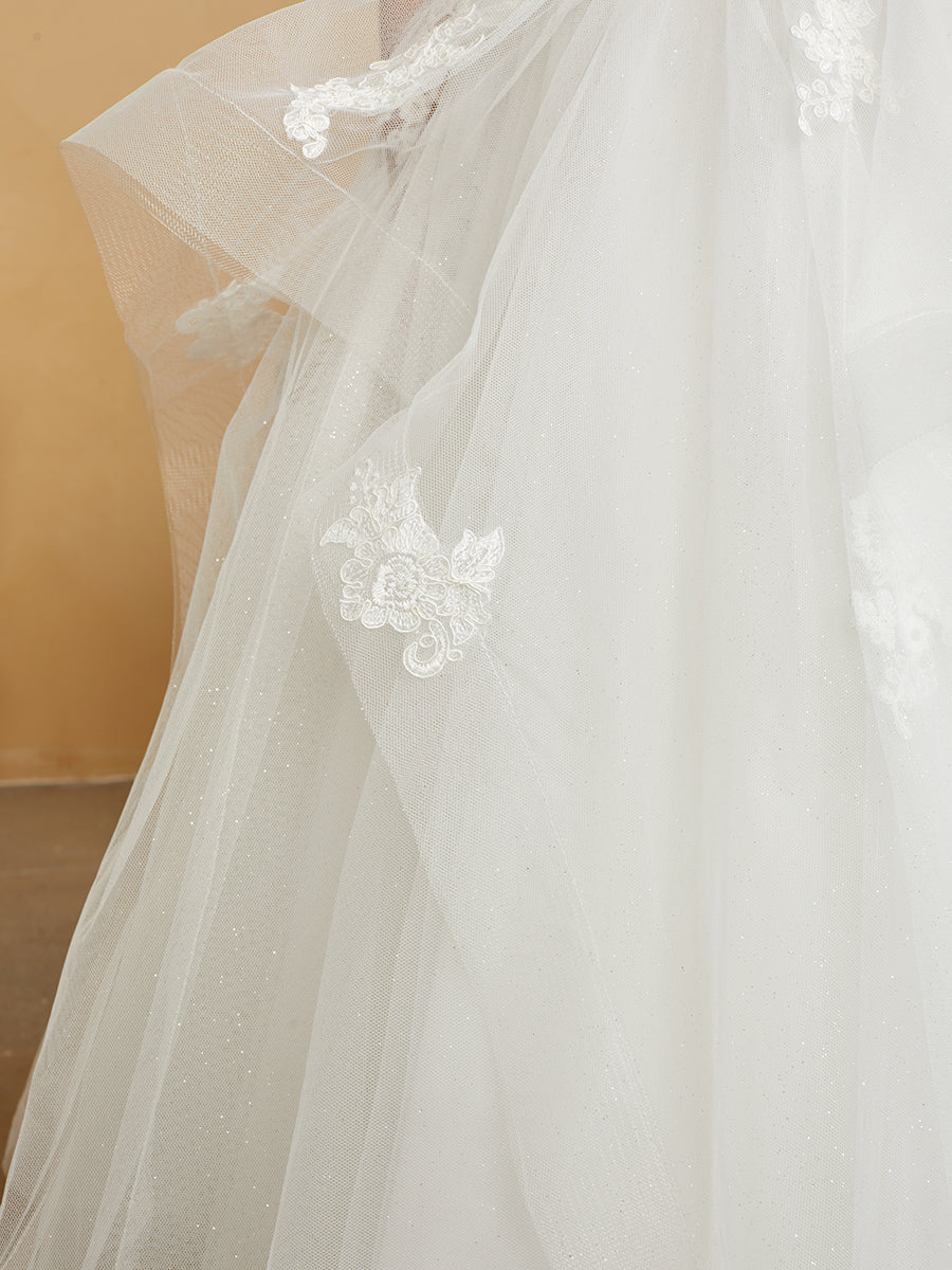 Girls Beautiful Lace illusion Tulle Flower Girl Wedding Party Communion Dress