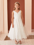 Lainey Communion  Dress – Sparkling Sequins & Floral Embroidery