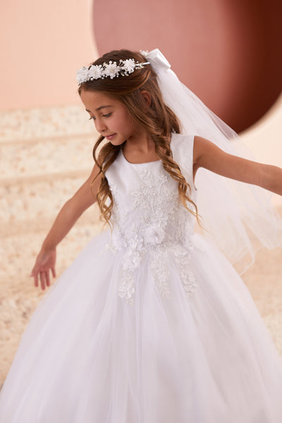 Melissa 1st Communion Dress - Delicate Floral Elegance for Girls