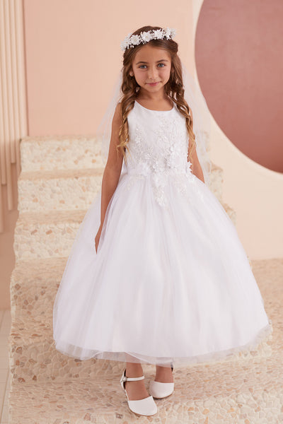 Melissa 1st Communion Dress - Delicate Floral Elegance for Girls