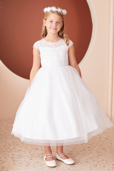 Addison Communion Dress – Lace, Tulle & Satin Elegance