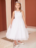 Flower Girl & Communion Tea Length Dress with Lace Details