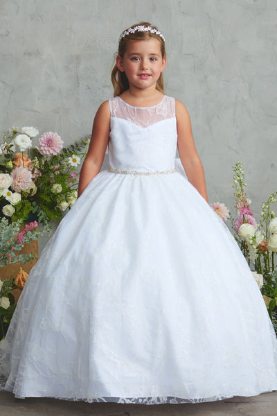 White Floral Communion Dress for Girls – Willow Bloom
