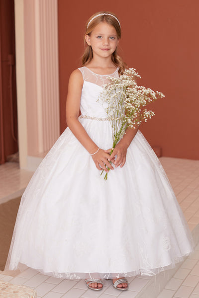 Luna Satin & Lace Communion Dress – Flower Girl & Special Occasion