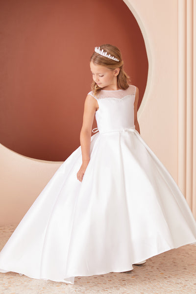 Diamond Collection - Nova Girls Communion Mikado Satin Dress