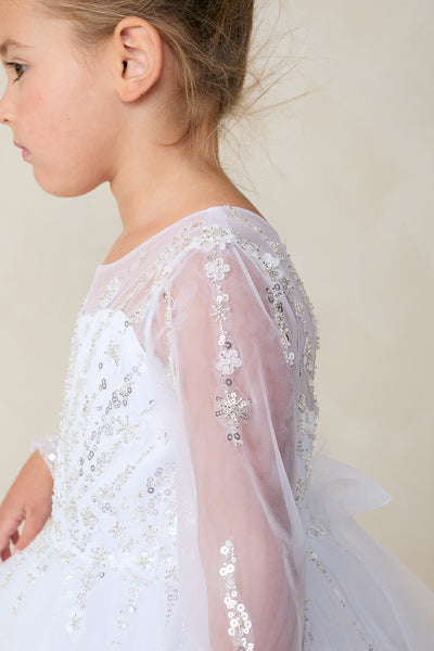 Charlotte Bloom Communion Dress – Elegant Long-Sleeve Lace Gown