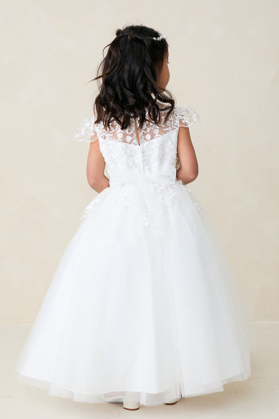 Samantha Tea Length Dress - Elegant Embellished Communion Dress