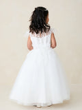 Samantha Tea Length Dress - Elegant Embellished Communion Dress