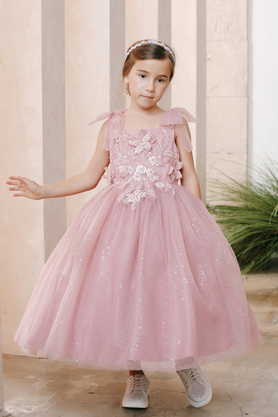 Isabelle Bloom Communion Flower Girl Tulle Dress in Tea Length