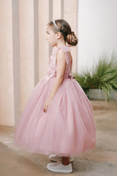 Isabelle Bloom Communion Flower Girl Tulle Dress in Tea Length