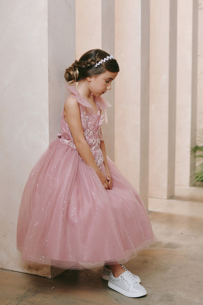 Isabelle Bloom Communion Flower Girl Tulle Dress in Tea Length