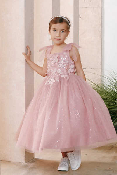 Isabelle Bloom Communion Flower Girl Tulle Dress in Tea Length