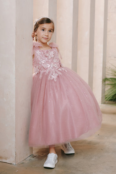Isabelle Bloom Communion Flower Girl Tulle Dress in Tea Length
