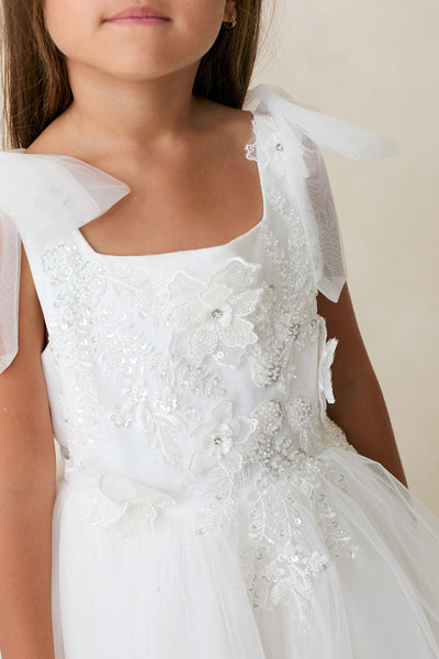Isabelle Bloom Communion Flower Girl Tulle Dress in Tea Length