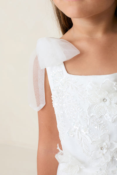 Isabelle Bloom Communion Flower Girl Tulle Dress in Tea Length
