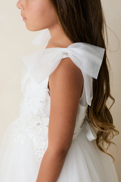Isabelle Bloom Communion Flower Girl Tulle Dress in Tea Length