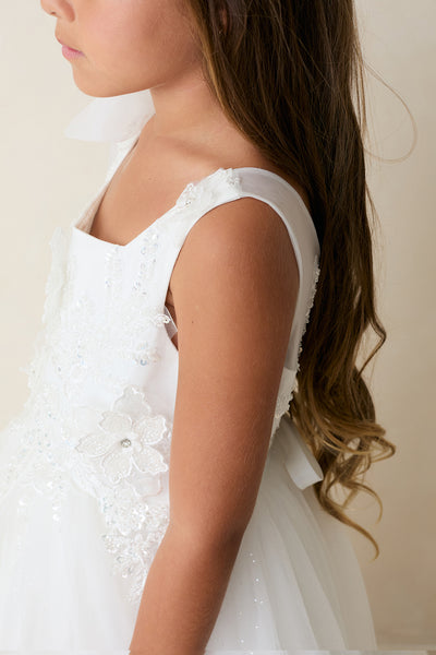 Isabelle Bloom Communion Flower Girl Tulle Dress in Tea Length