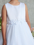 White Lace Ankle-Length Communion Dress for Girls