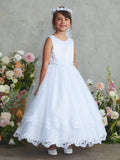 White Lace Ankle-Length Communion Dress for Girls