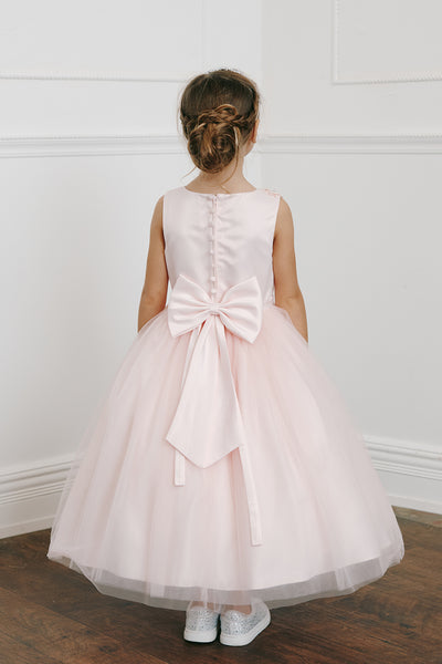 Girls Tea Length Dress Flower Girl Communion Party