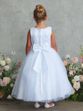 Girls Tea Length Dress Flower Girl Communion Party