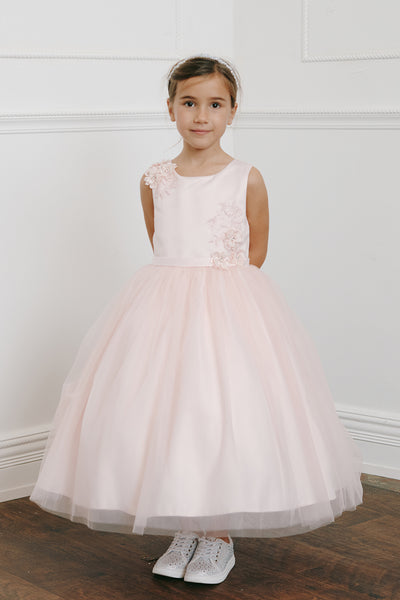 Girls Tea Length Dress Flower Girl Communion Party
