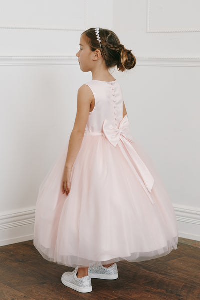 Girls Tea Length Dress Flower Girl Communion Party