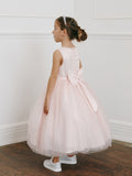 Girls Tea Length Dress Flower Girl Communion Party