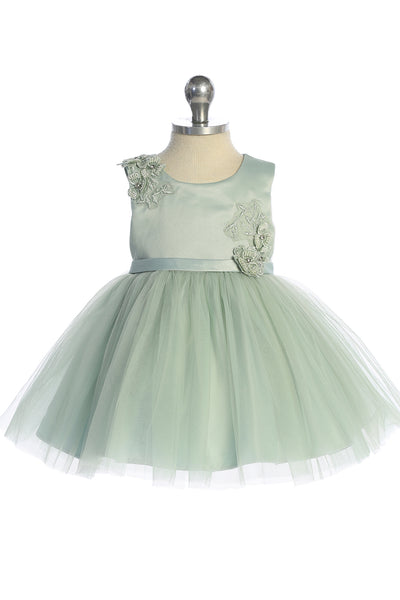 Baby Sage Flower Girl Dress for Party & Birthday