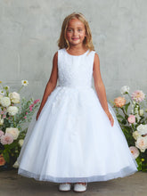 White Girls Communion Dress Lace Tulle Flower Girl