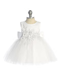 Baby White or Ivory Glitter Flower Girl Dress 6M-24M