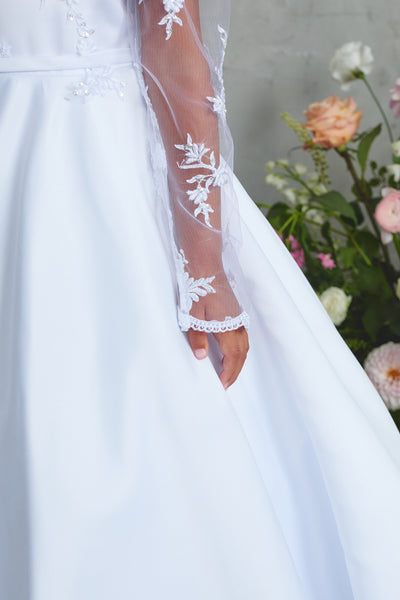 Maristella Satin Communion Dress | Diamond Collection