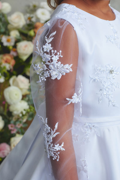 Maristella Satin Communion Dress | Diamond Collection