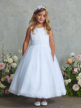 Girls Communion Dress – Luciana Pearl Ankle Gown