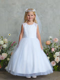 White Lace Bodice Tulle Flower Girl Dress