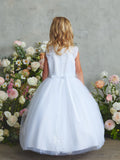 White Lace & Tulle Communion Dress for Girls – Lila Grace