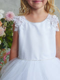 White Lace & Tulle Communion Dress for Girls – Lila Grace