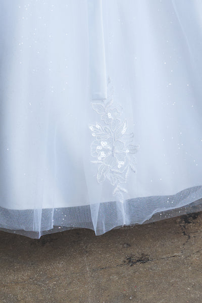 White Lace & Tulle Communion Dress for Girls – Lila Grace