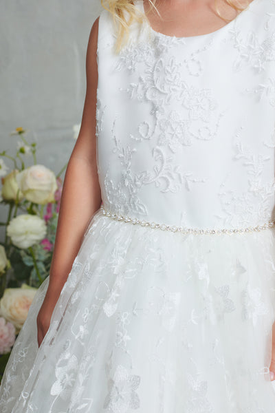 Girls Lace Ankle Length Dress for Communion & Flower Girl