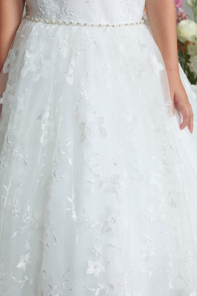 Girls Lace Ankle Length Dress for Communion & Flower Girl