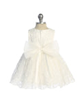 Baby Lace Party Dress with Bow – White or Ivory