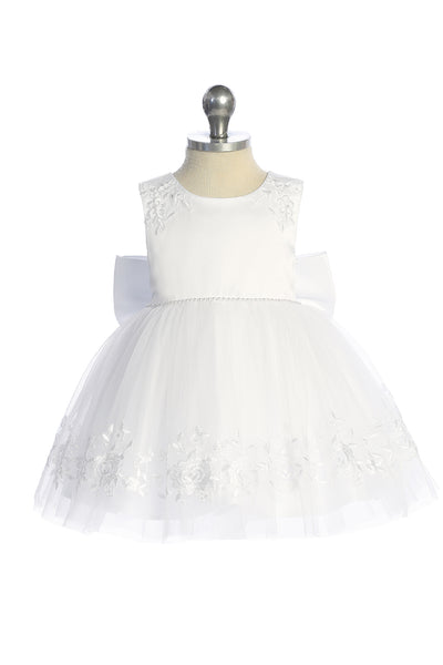 Baby Lace Party Dress – Everly Pearl White 6-24M