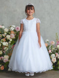 Lily Petal Lace Communion Dress – White