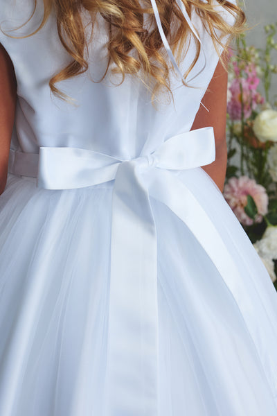 Rosalie Bloom Lace Communion Dress – White
