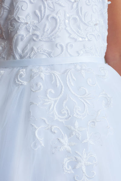 Celestine Halter Sash Communion Dress | Diamond Collection